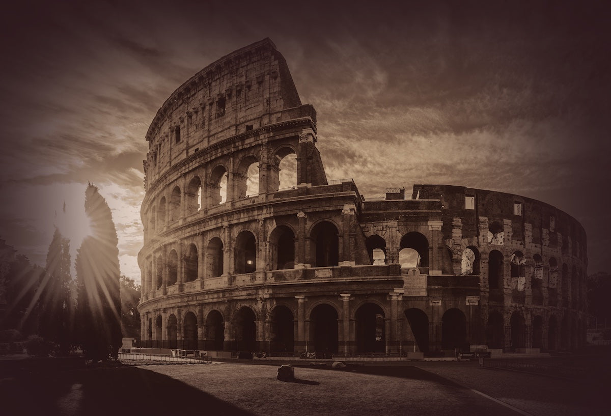 Codebreaker: the Colosseum in Rome, sepia