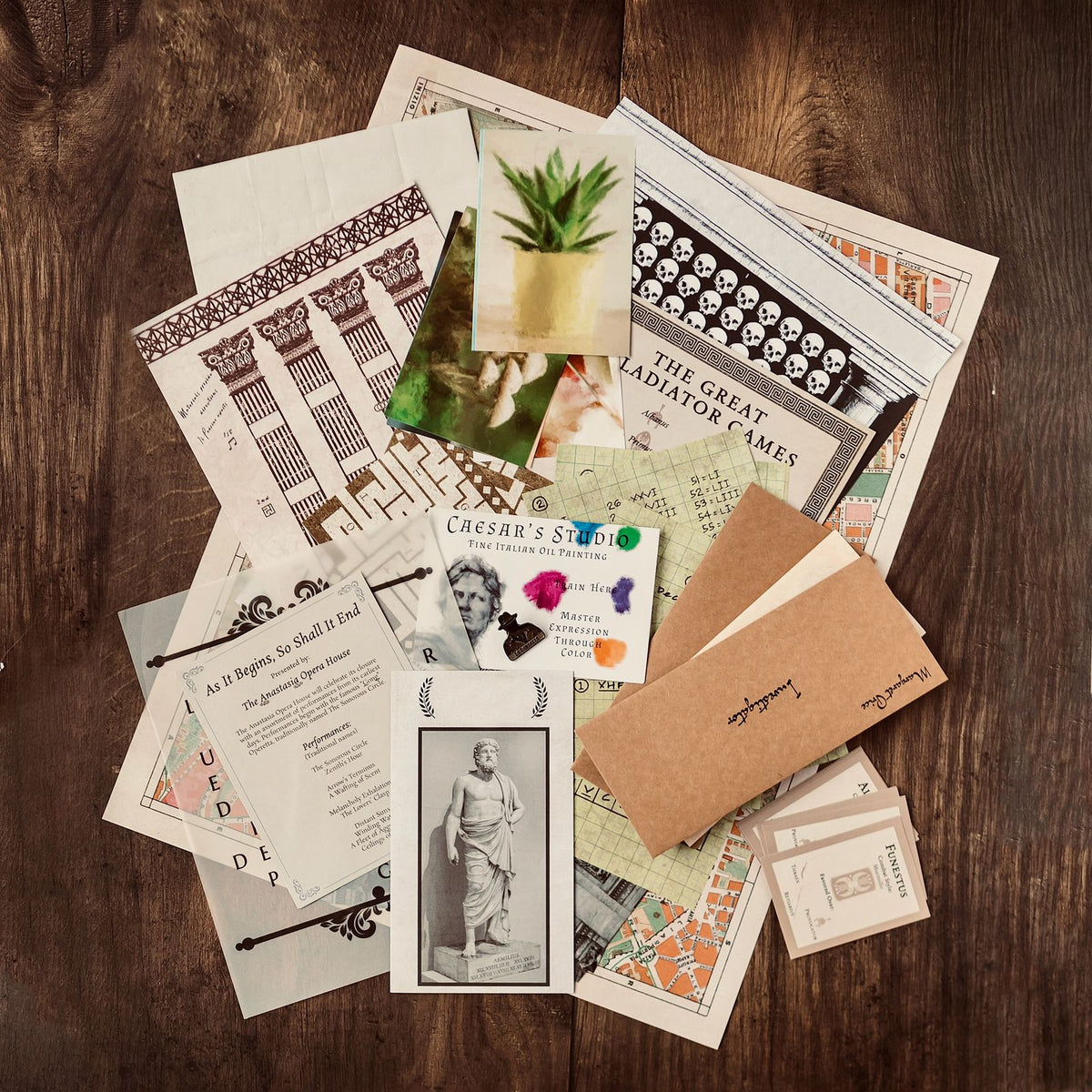 Codebreaker game materials laid out